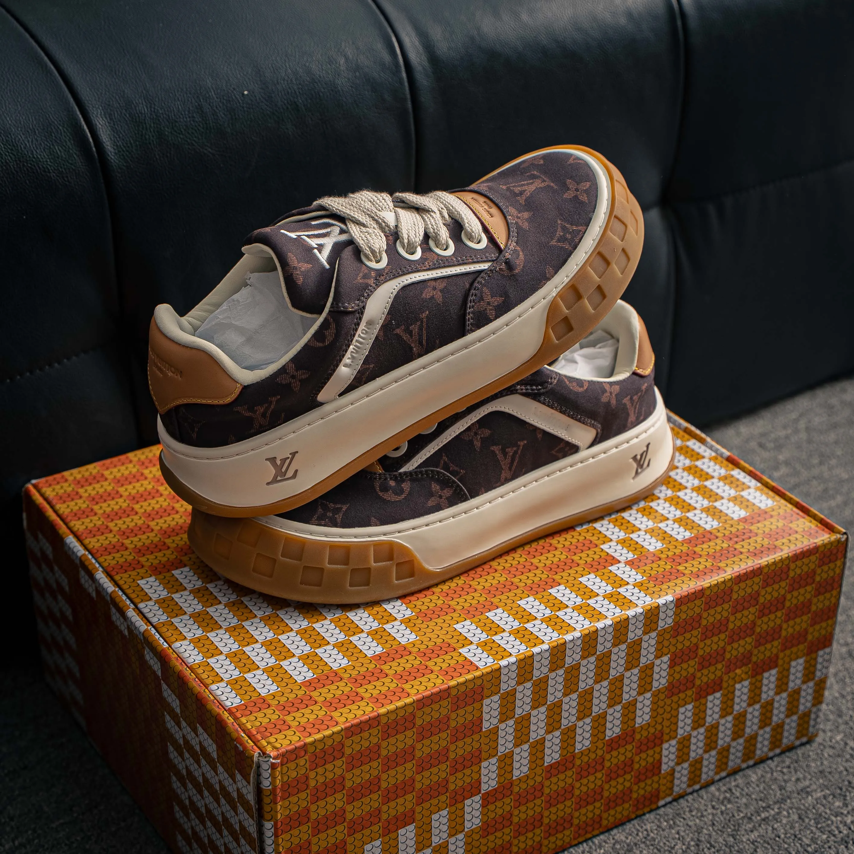 Premium -- LOUIS VUITTON Tilted Series｜2026 LV Tilted Low Sneakers Series Low-Top Retro Skate Shoes Men Shoes｜